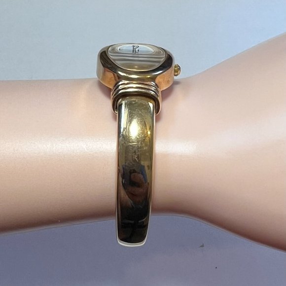 Ladies Gruen Precision Watch Bangle Cuff Gold Toned Womens - Picture 4 of 9